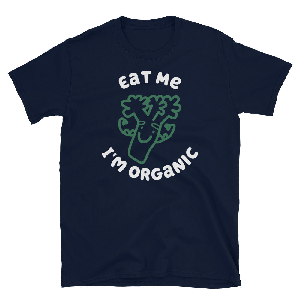 Eat Me I'm Organic Broccoli TShirt - Navy Color - https://ascensionemporium.net 