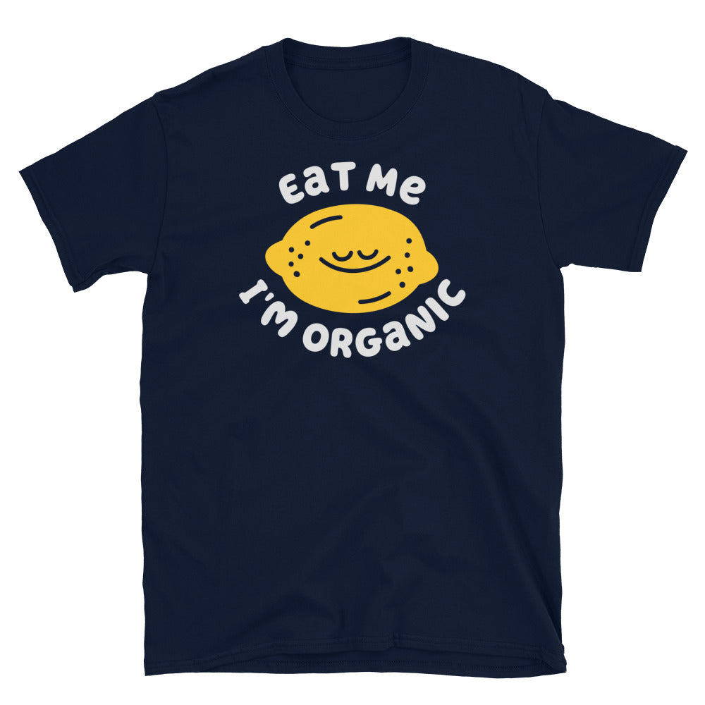Eat Me I'm Organic Lemon TShirt - Navy Color - https://ascensionemporium.net 