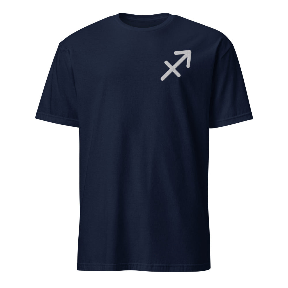 Sagittarius Zodiac Embroidered TShirt - Navy Color - https://ascensionemporium.net