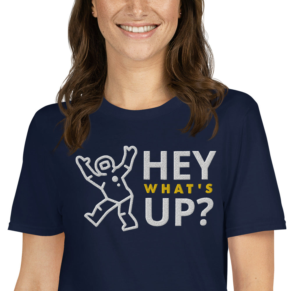 Hey What's Up Astronaut Embroidered TShirt - Navy Color - https://ascensionemporium.net