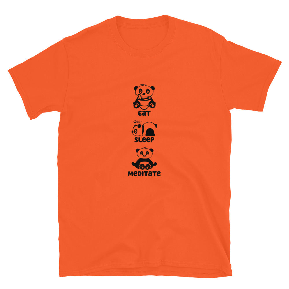 Eat Sleep Meditate Panda TShirt - Orange Color - https://ascensionemporium.net
