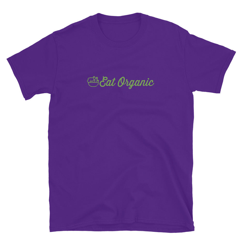 Eat Organic Embroidered T-Shirt - Purple Color - https://ascensionemporium.net 