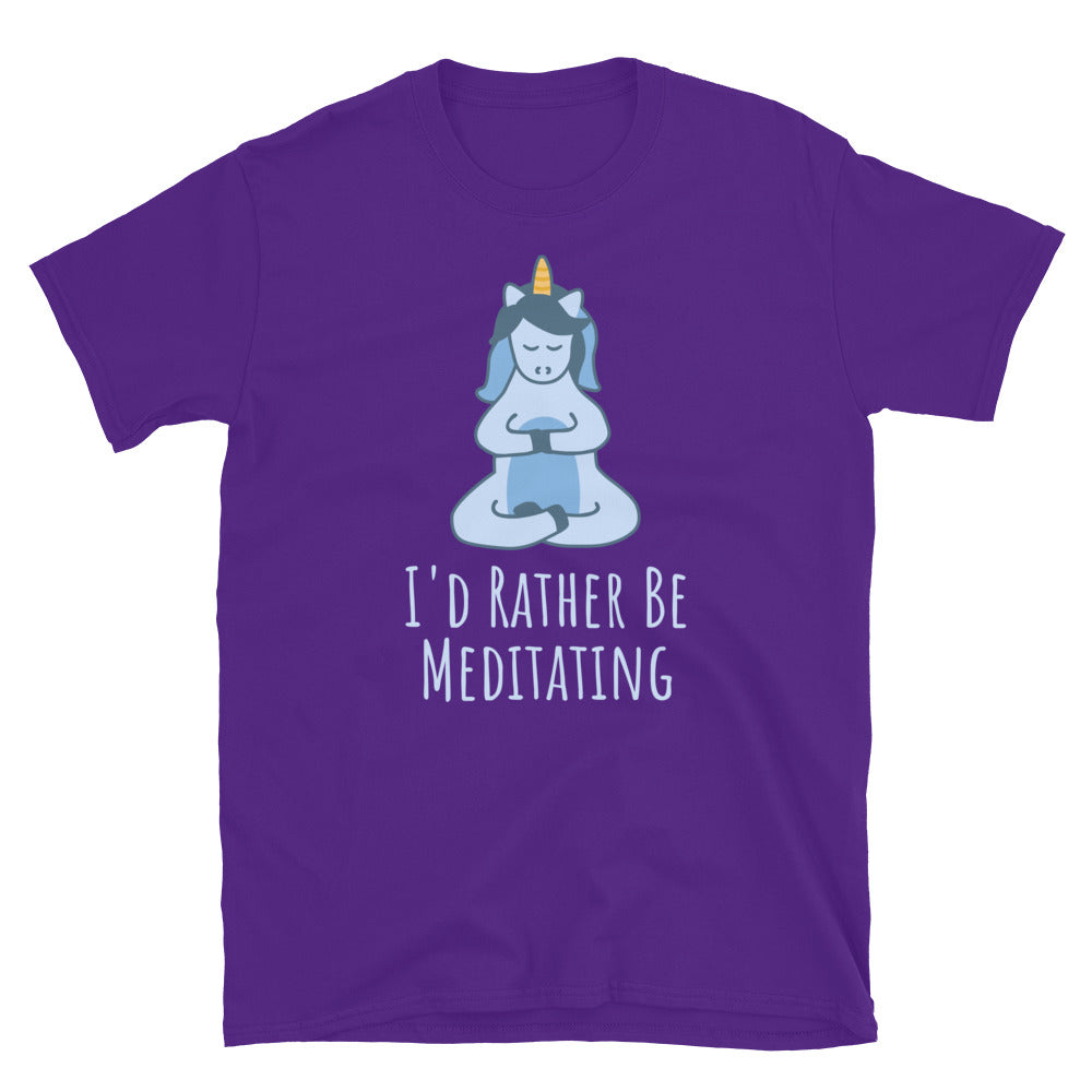 I'd Rather Be Meditating Unicorn TShirt - Purple Color - https://ascensionemporium.net