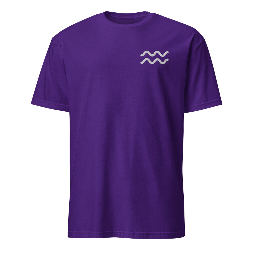 Aquarius Zodiac Embroidered TShirt - Purple Color - https://ascensionemporium.net