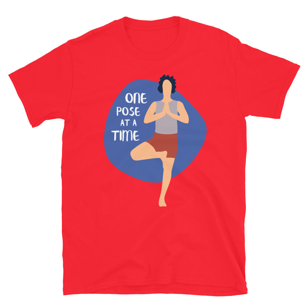 One Pose At A Time Yoga TShirt - Red Color - https://ascensionemporium.net