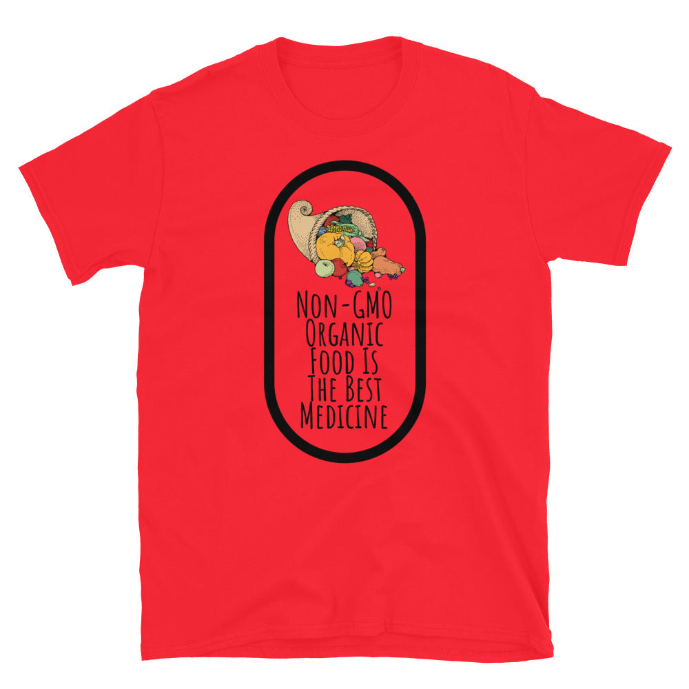 Non-GMO Organic Food Is The Best Medicine TShirt - Red Color - https://ascensionemporium.net
