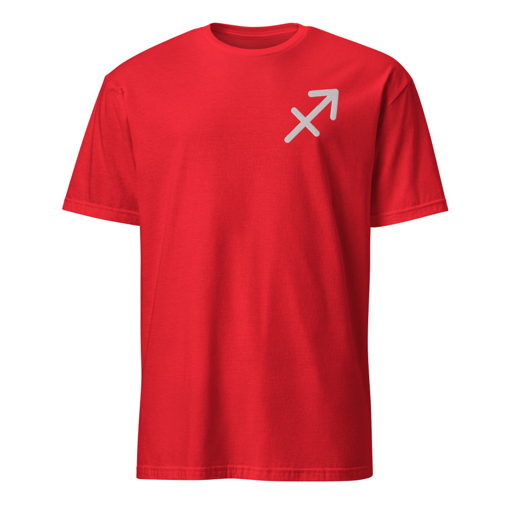 Sagittarius Zodiac Embroidered TShirt - Red Color - https://ascensionemporium.net