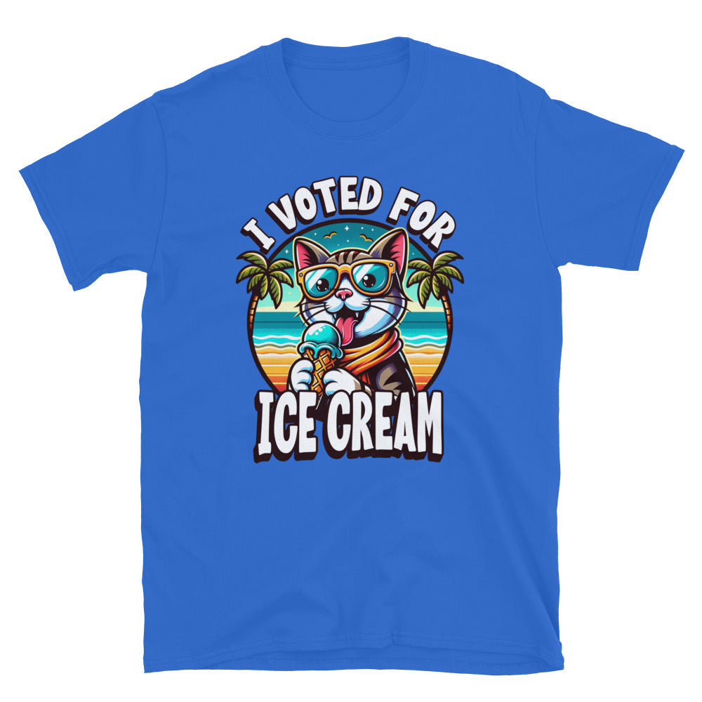 I Voted For Ice Cream Cat TShirt - Royal Color - https://ascensionemporium.net