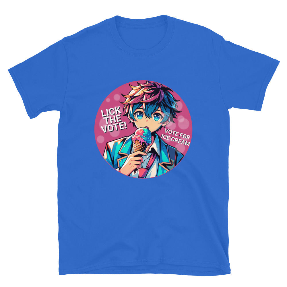 Lick The Vote Anime Ice Cream Boy TShirt - Royal Color - https://ascensionemporium.net