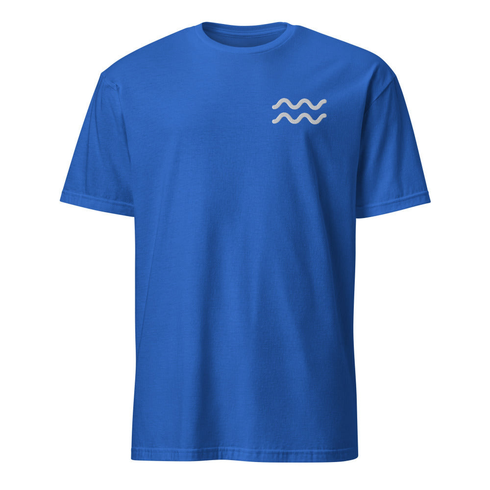 Aquarius Zodiac Embroidered TShirt - Royal Color - https://ascensionemporium.net