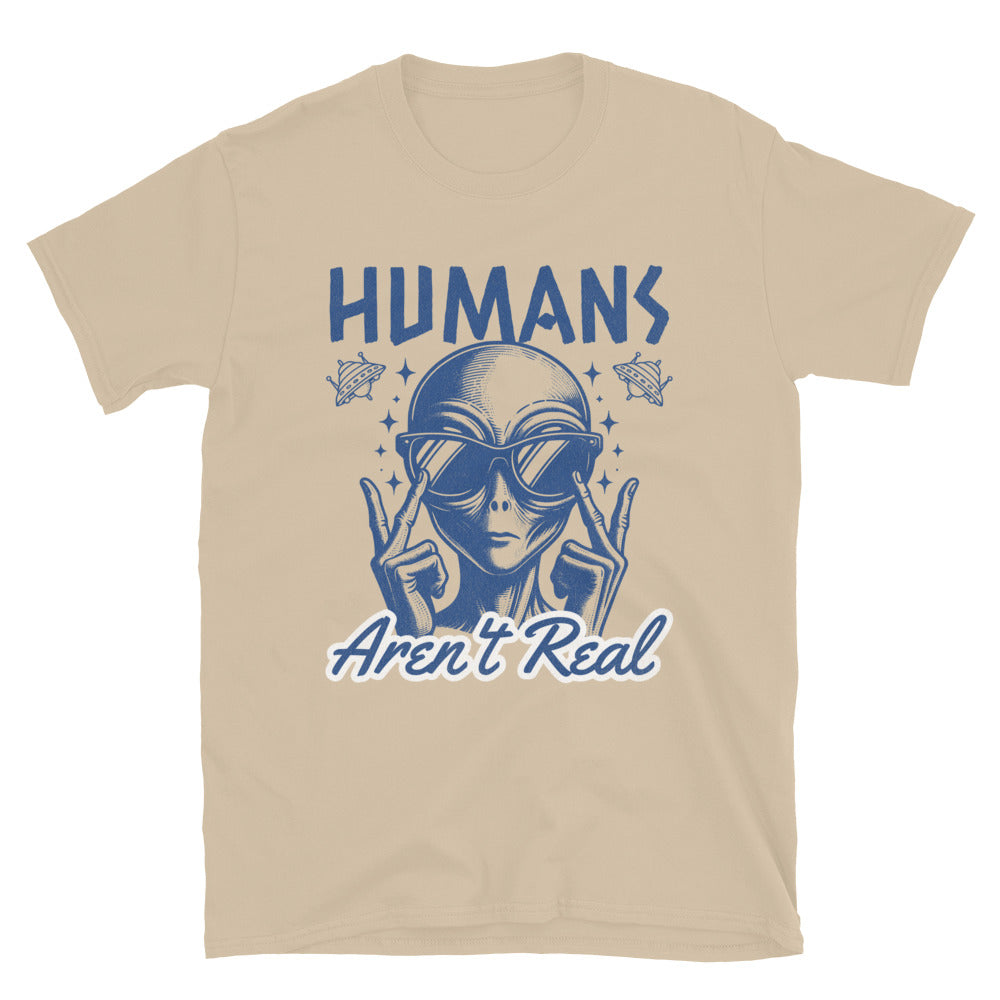Humans Aren't Real Alien T-Shirt - Sand Color - https://ascensionemporium.net