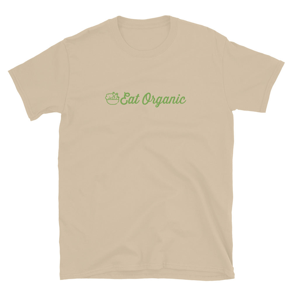 Eat Organic Embroidered T-Shirt - Sand Color - https://ascensionemporium.net 