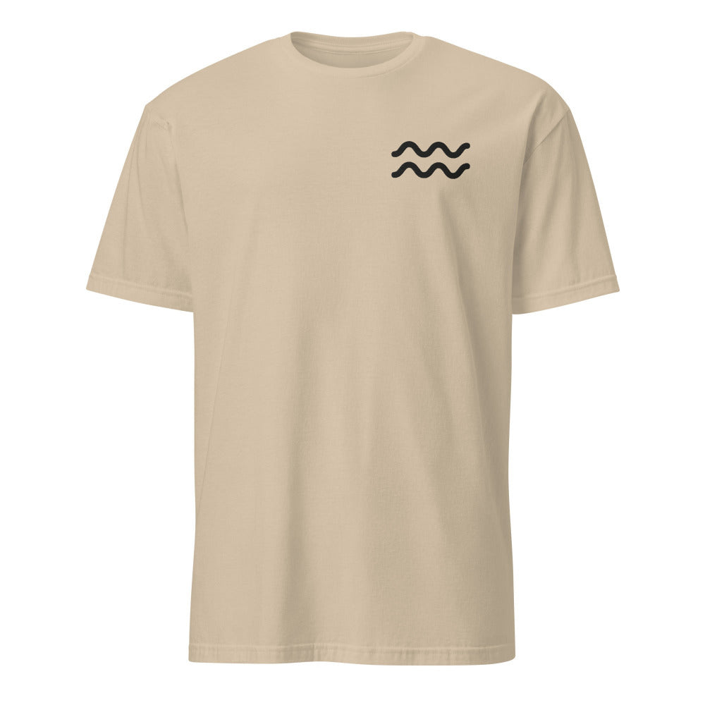 Aquarius Zodiac Embroidered TShirt - Sand Color - https://ascensionemporium.net