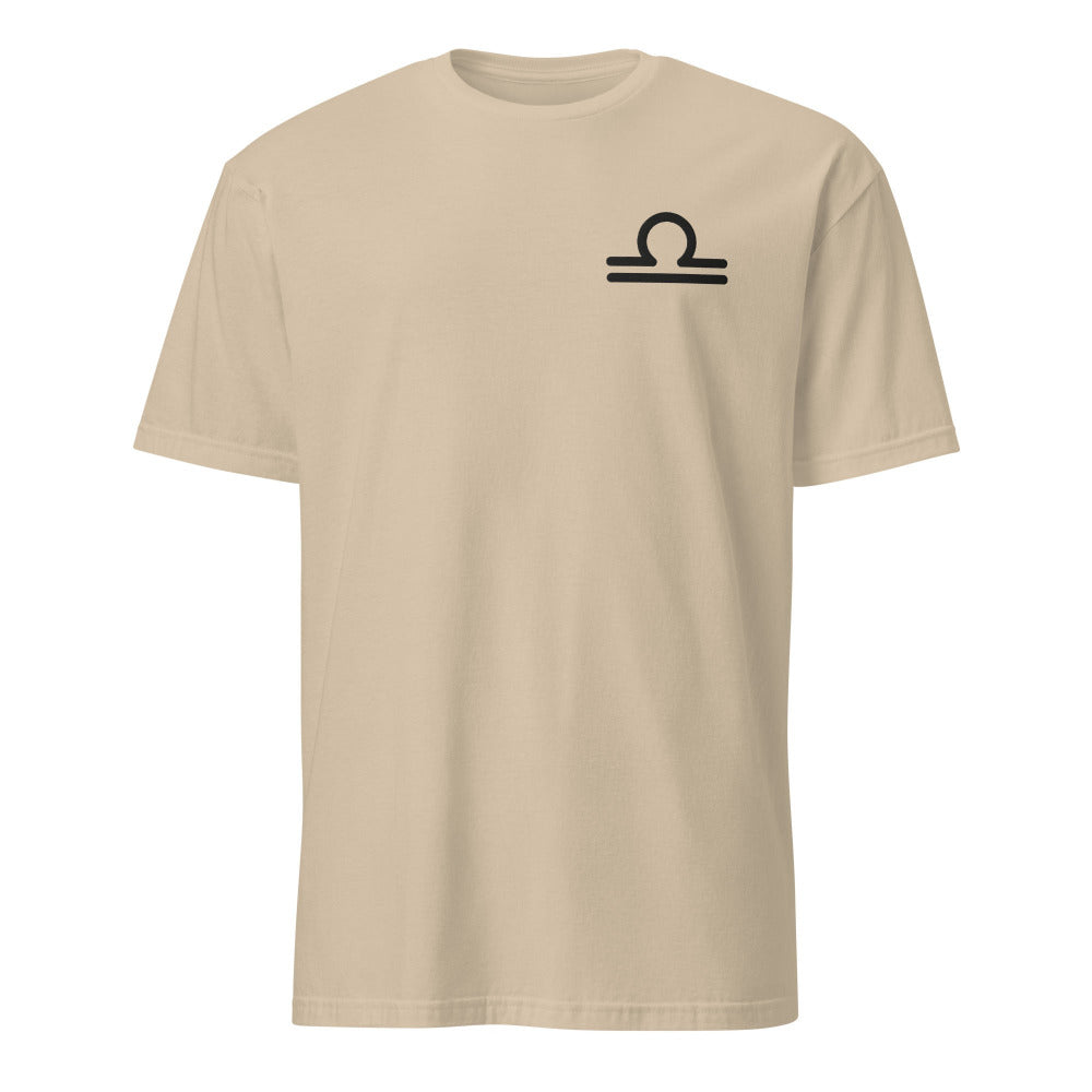 Libra Zodiac Embroidered TShirt - Sand Color - https://ascensionemporium.net