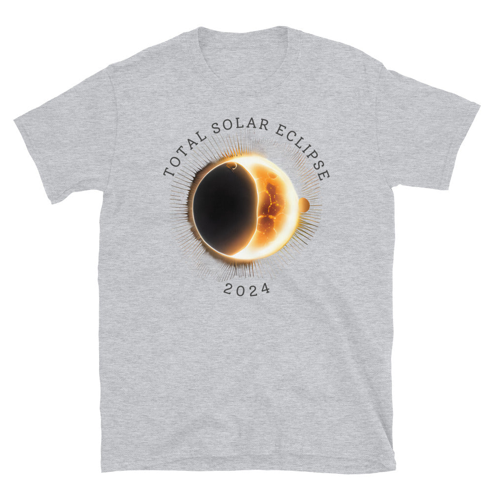 Total Solar Eclipse 2024 TShirt - Sport Grey Color - https://ascensionemporium.net