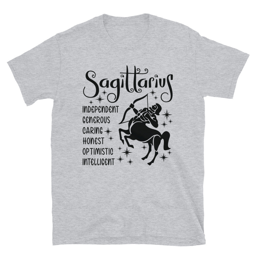 Sagittarius Zodiac Positive Traits TShirt - Sport Grey Color - https://ascensionemporium.net