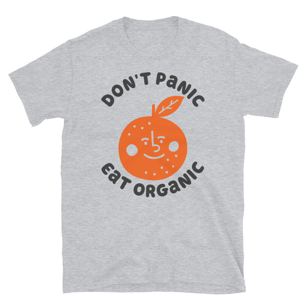 Don't Panic Eat Organic Orange TShirt - Sport Grey Color - https://ascensionemporium.net 