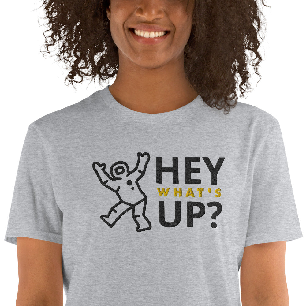 Hey What's Up Astronaut Embroidered TShirt - Sport Grey Color - https://ascensionemporium.net