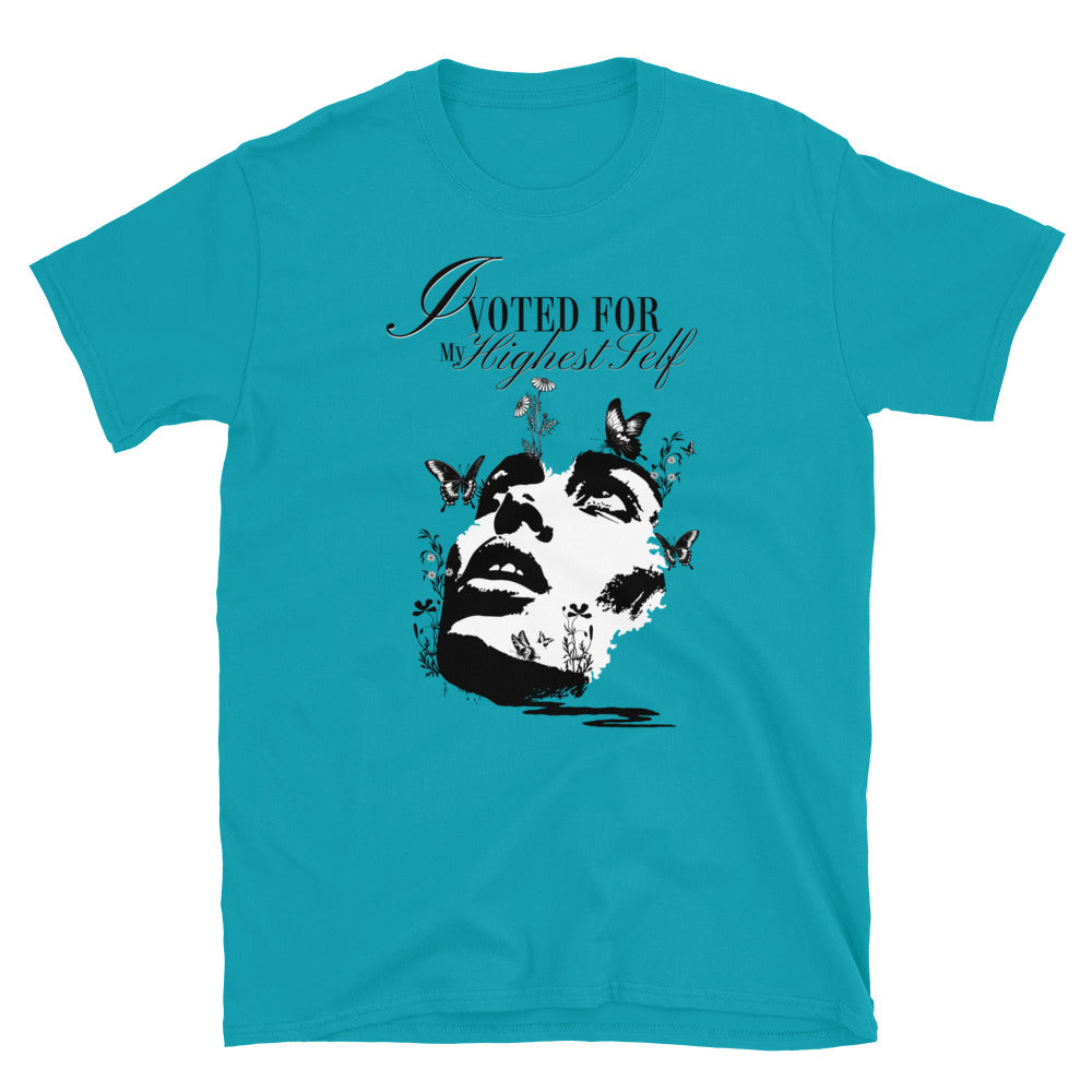 I Voted For My Highest Self TShirt - Tropical Blue Color - https://ascensionemporium.net