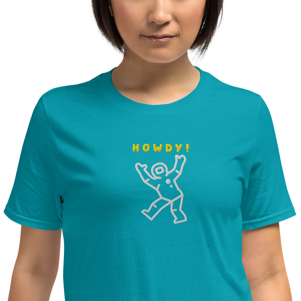 Howdy Astronaut Embroidered TShirt - Tropical Blue Color - https://ascensionemporium.net