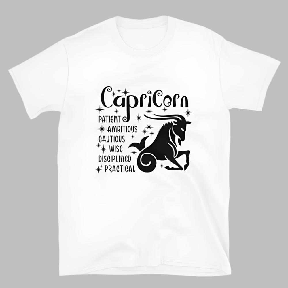 Capricorn Zodiac Positive Traits TShirt - White Color - https://ascensionemporium.net