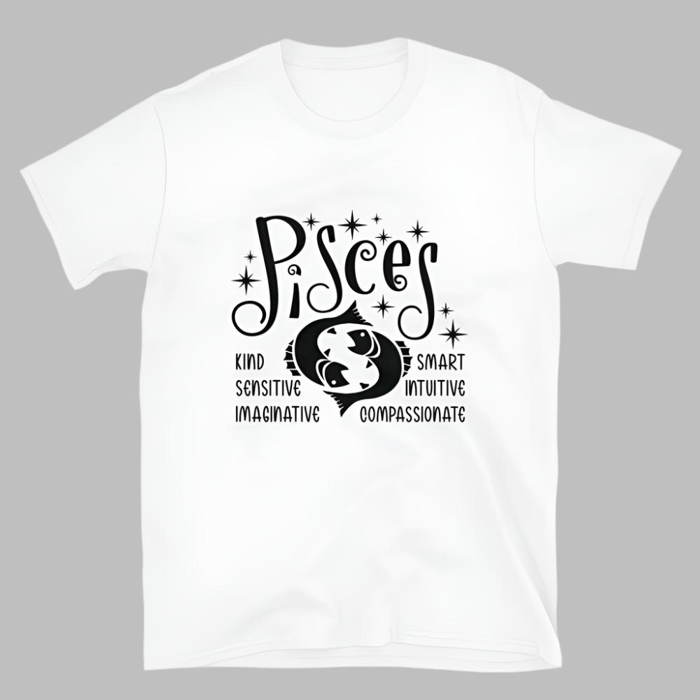 Pisces Zodiac Positive Traits TShirt - White Color - https://ascensionemporium.net