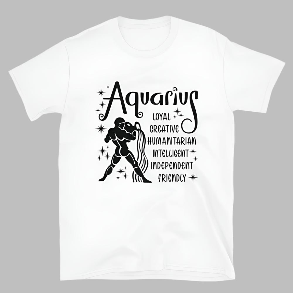 Aquarius Zodiac Positive Traits TShirt - White Color - https://ascensionemporium.net