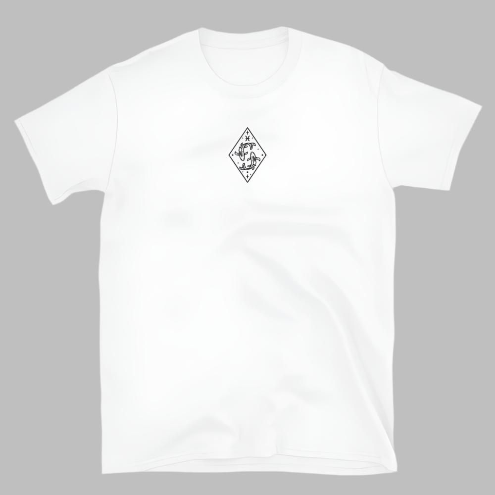 Pisces Zodiac Embroidered TShirt - White Color - https://ascensionemporium.net