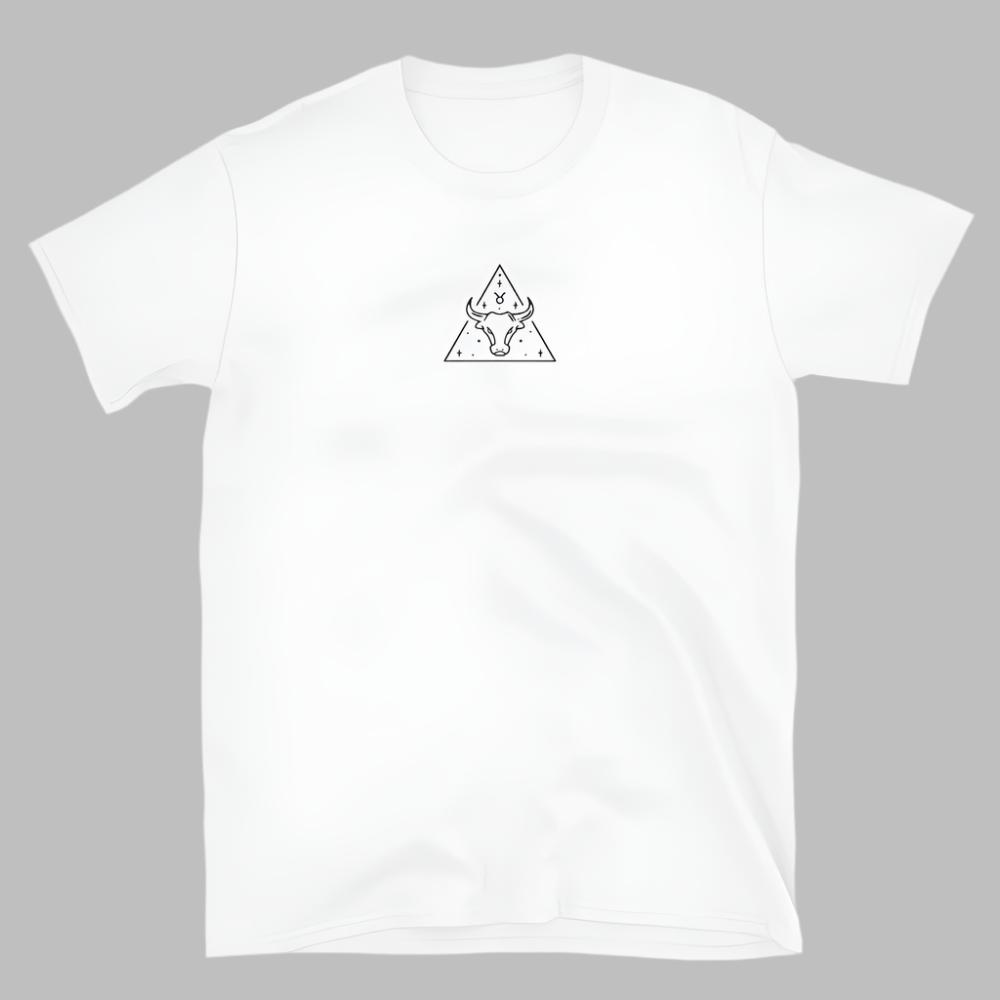 Taurus Zodiac Embroidered TShirt - White Color - https://ascensionemporium.net