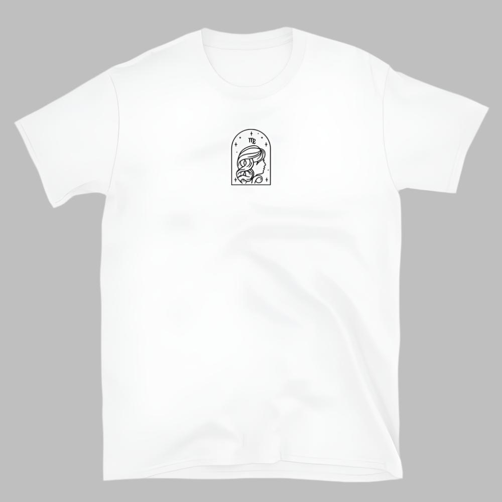 Virgo Zodiac Embroidered TShirt - White Color - https://ascensionemporium.net