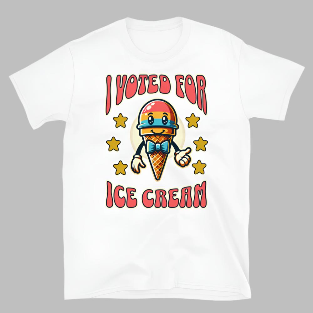 I Voted For Ice Cream TShirt - White Color - https://ascensionemporium.net