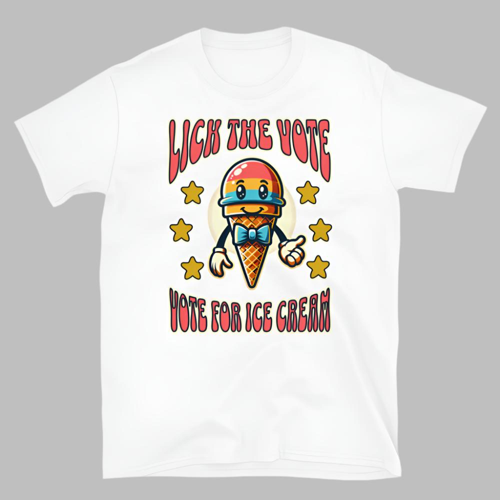 Lick The Vote Ice Cream TShirt - White Color - https://ascensionemporium.net