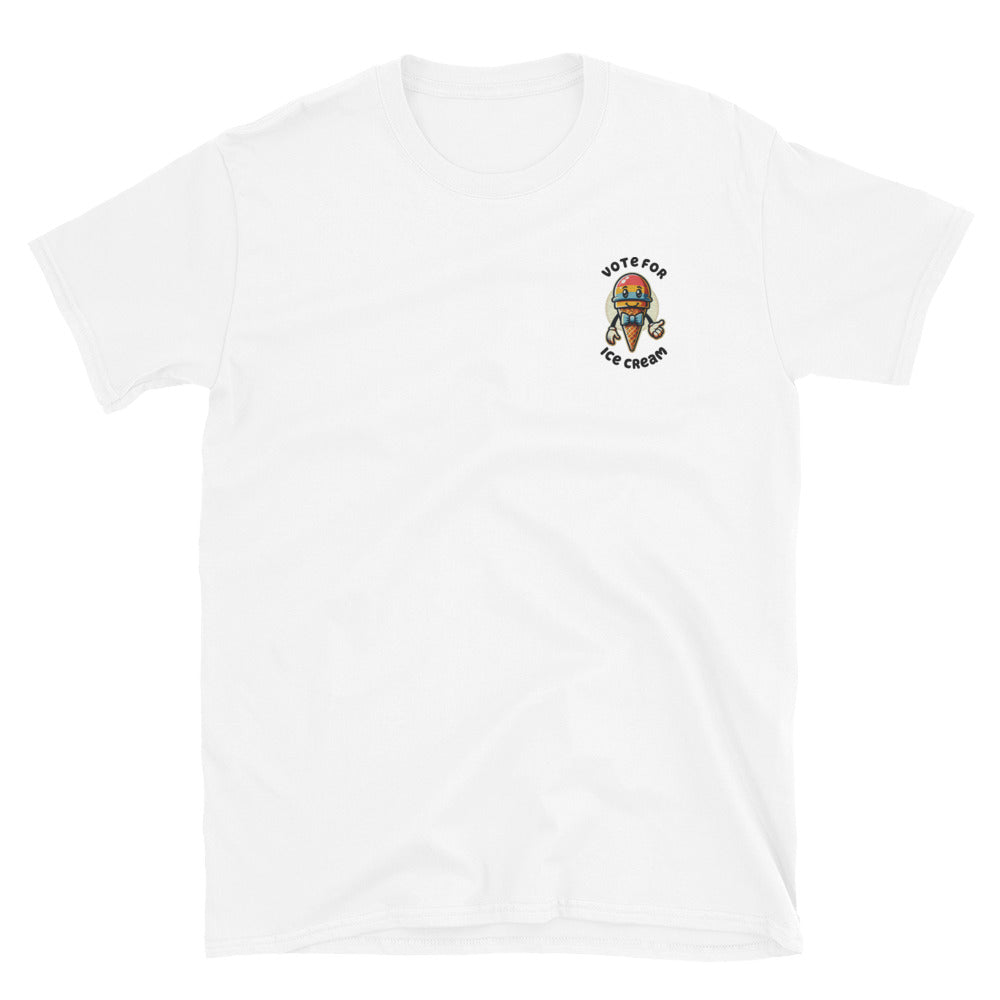 Vote For Ice Cream Embroidered TShirt - White Color - https://ascensionemporium.net