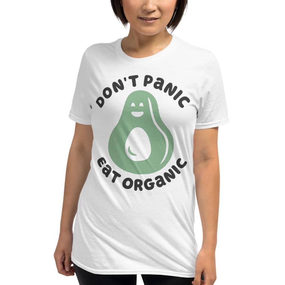 Don't Panic Eat Organic Avocado TShirt - White Color - https://ascensionemporium.net 