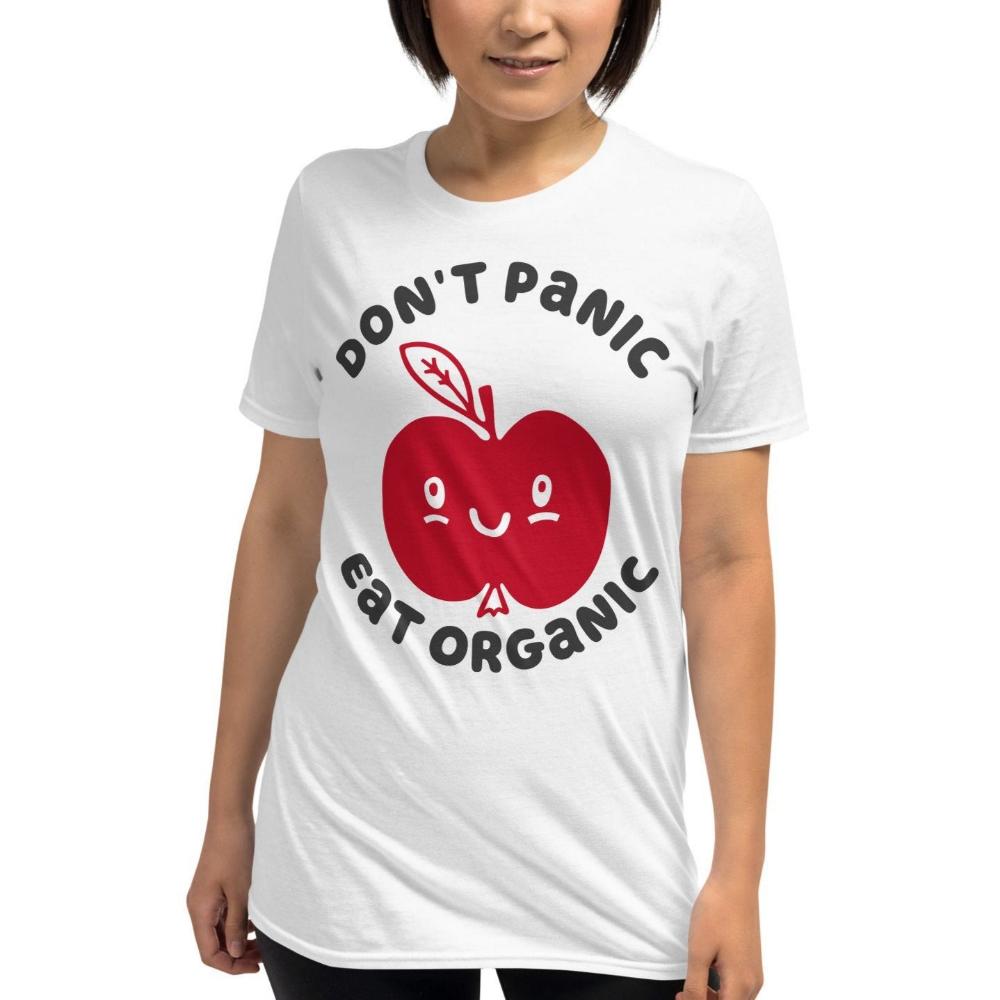 Don't Panic Eat Organic Apple TShirt - White Color - https://ascensionemporium.net 