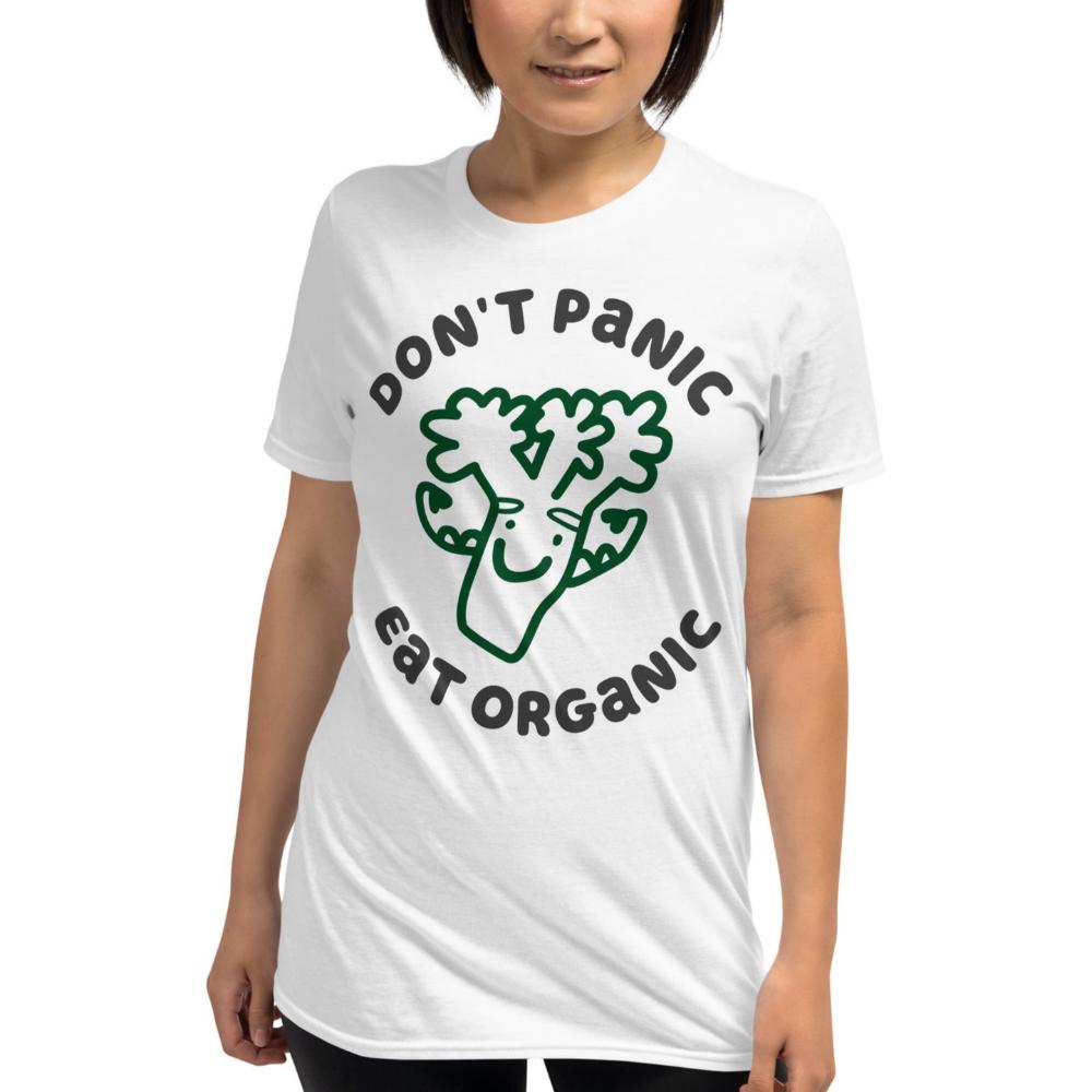 Don't Panic Eat Organic Broccoli TShirt - White Color - https://ascensionemporium.net 