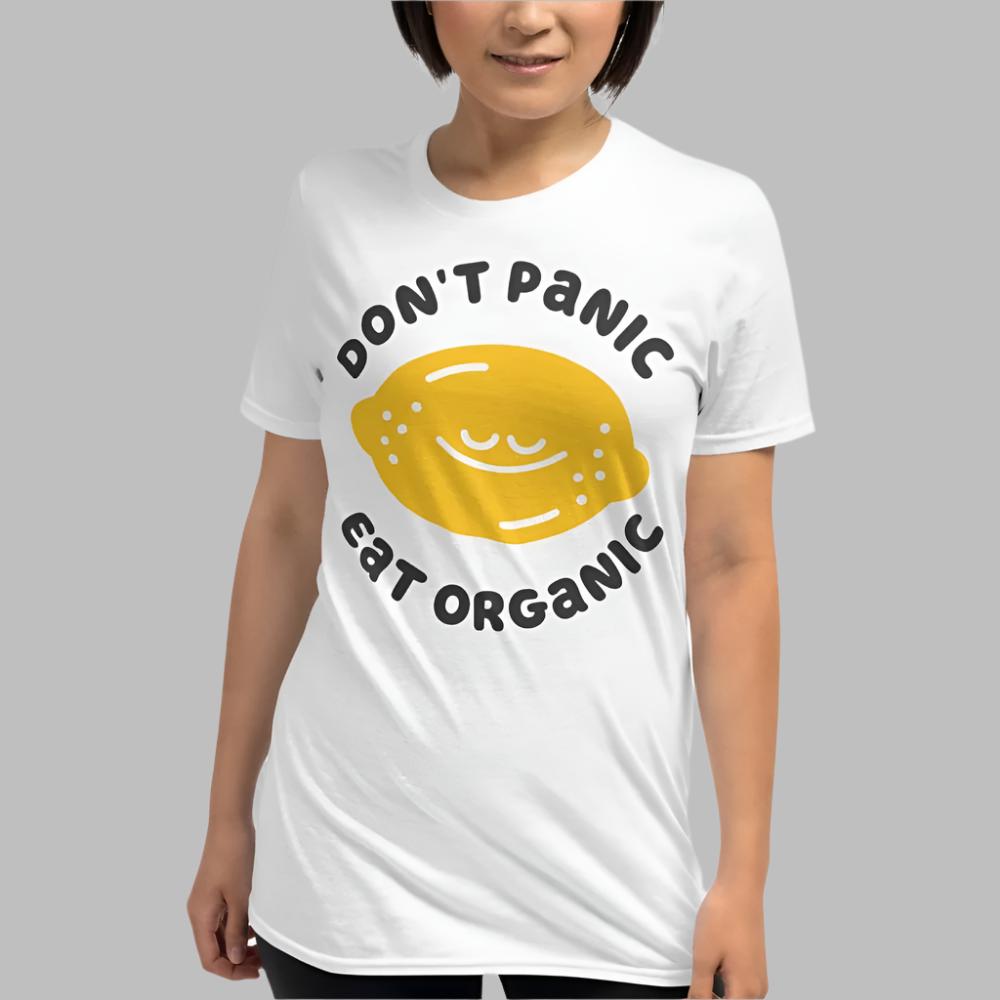 Don't Panic Eat Organic Lemon TShirt - White Color - https://ascensionemporium.net 