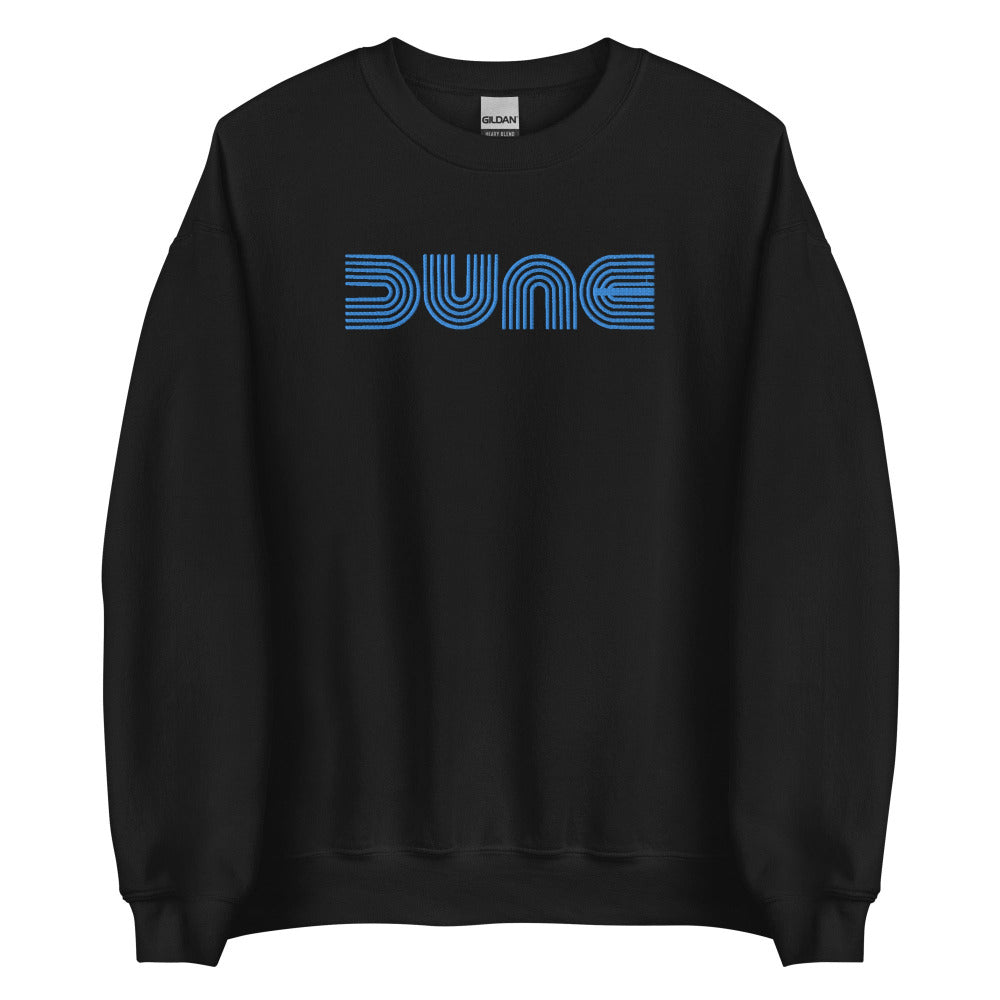 Dune Embroidered Sweatshirt - Black Color - Blue Embroidery
