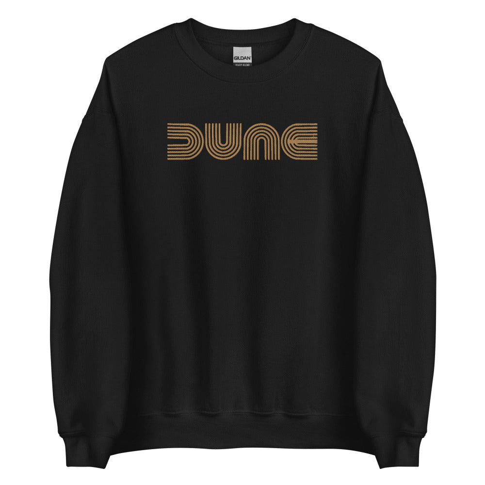 Dune Embroidered Sweatshirt - Black Color - Gold Embroidery
