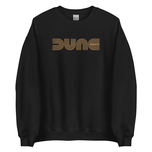 Dune Embroidered Sweatshirt - Black Color - Gold Embroidery