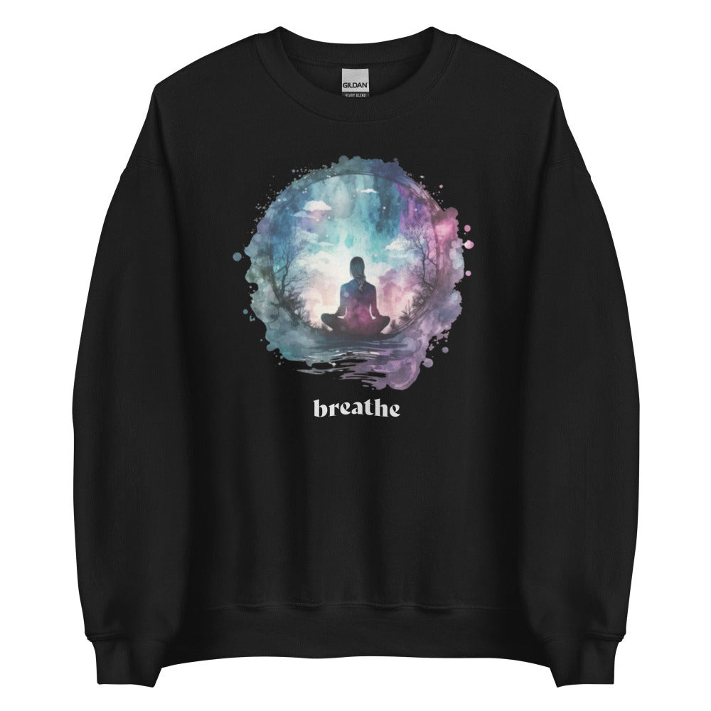 Breathe Watercolor Sphere Sweatshirt - Black Color - https://ascensionemporium.net