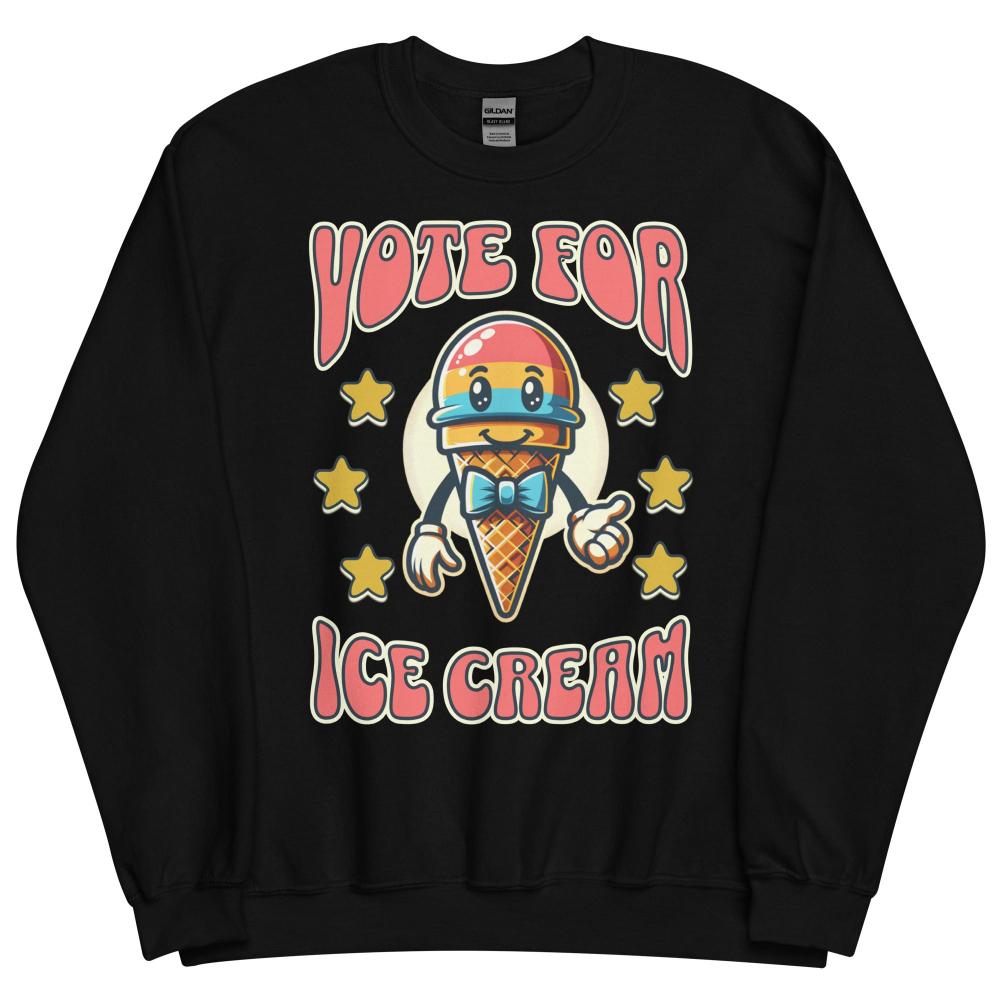 Vote For Ice Cream Sweatshirt - Black Color - https://ascensionemporium.net