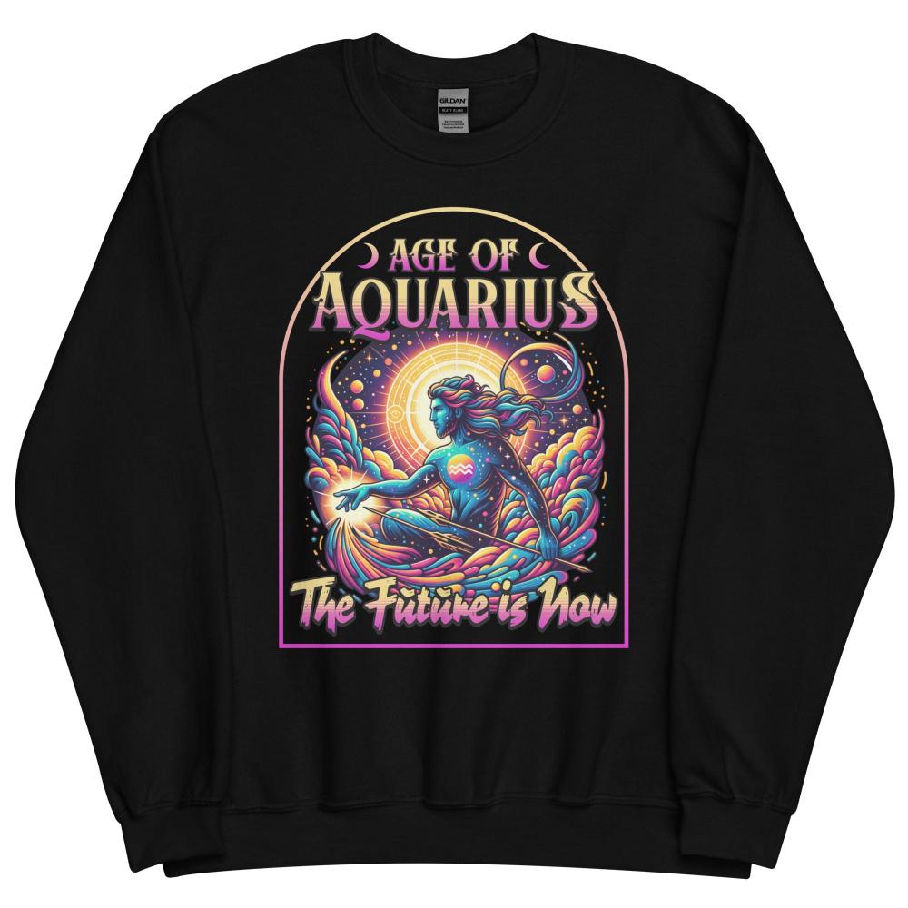 Age of Aquarius Sweatshirt - Black Color - https://ascensionemporium.net