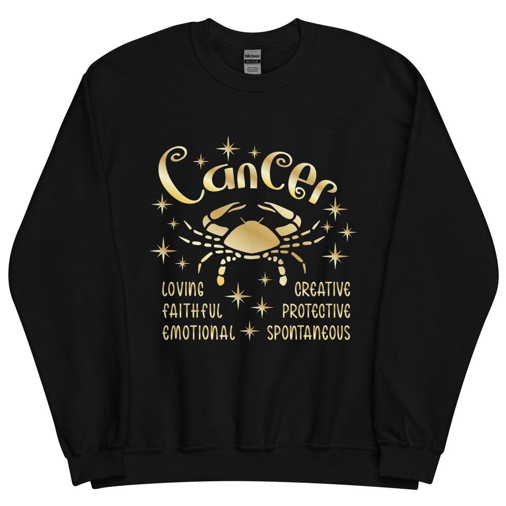 Cancer Zodiac Positive Traits Sweatshirt - Black Color - https://ascensionemporium.net