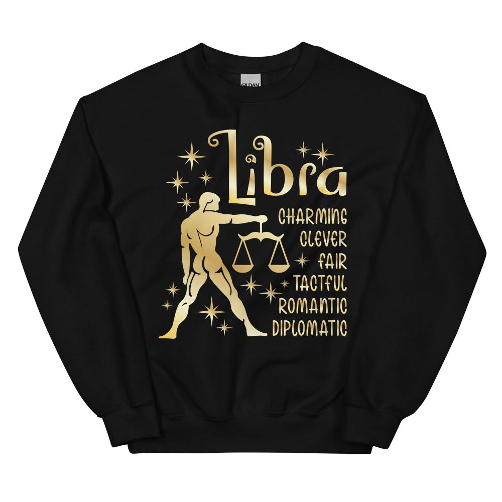 Libra Zodiac Positive Traits Sweatshirt - Black Color - https://ascensionemporium.net