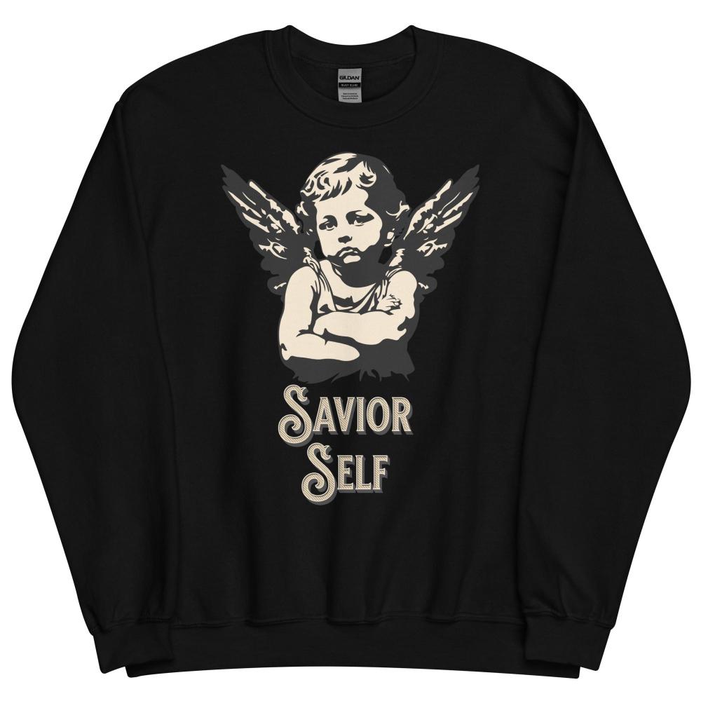 Savior Self Girl Angel Sweatshirt - Black Color - https://ascensionemporium.net