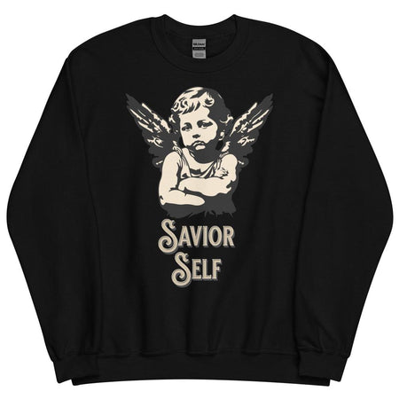 Savior Self Girl Angel Sweatshirt - Black Color - https://ascensionemporium.net