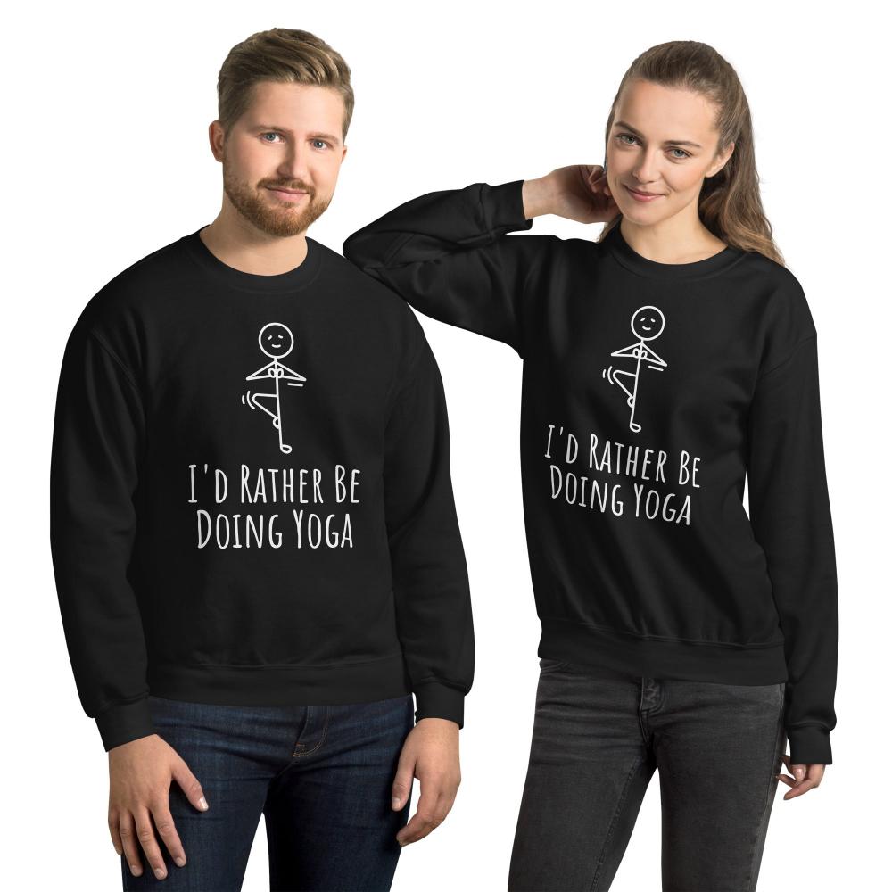 I'd Rather Be Doing Yoga Sweatshirt - Black Color - https://ascensionemporium.net