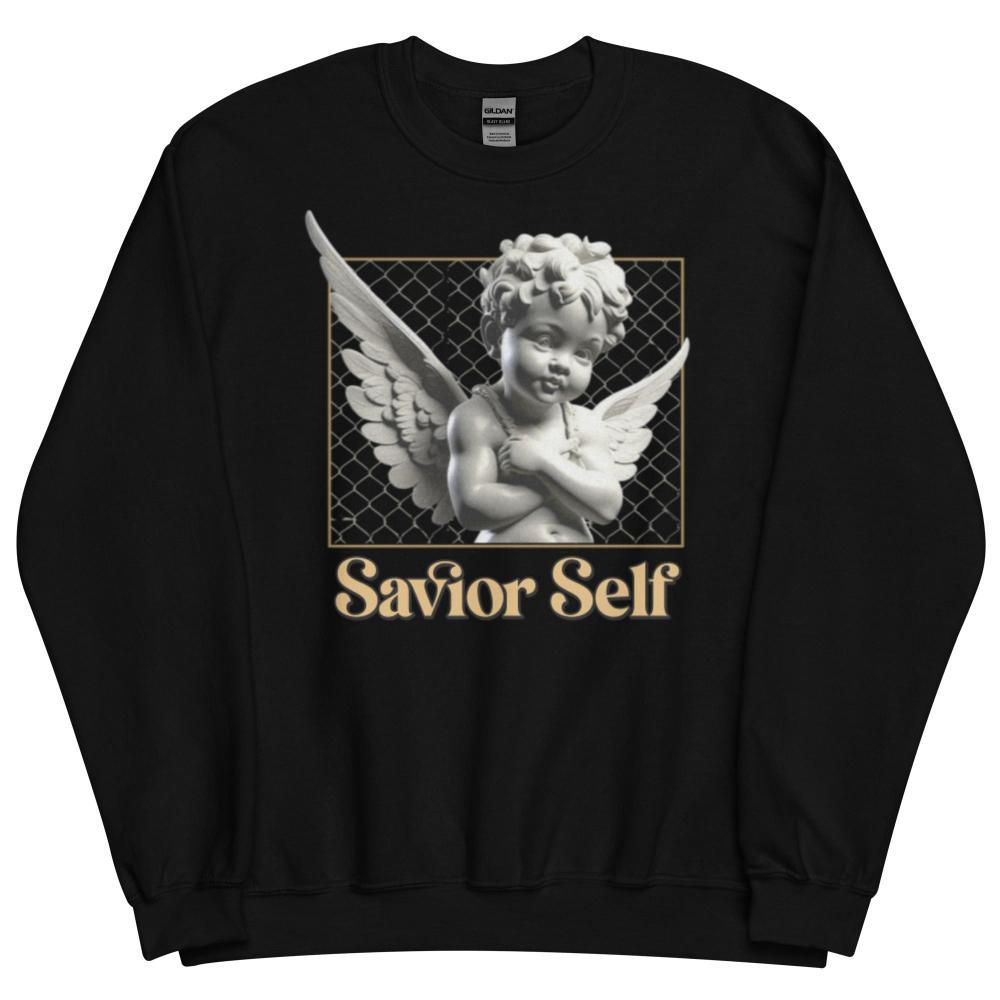 Savior Self Angel Wings Sweatshirt - Black Color - https://ascensionemporium.net