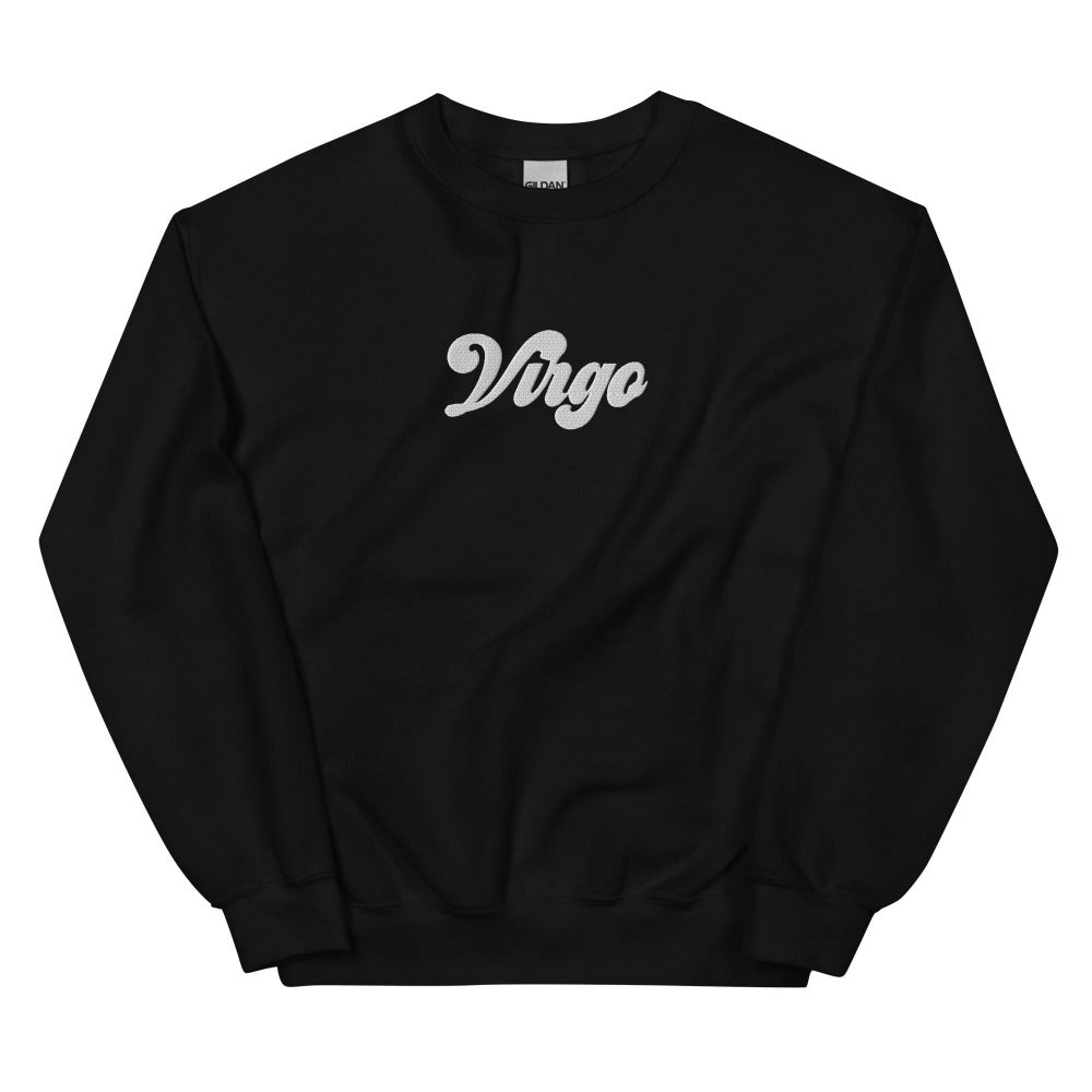 Virgo Zodiac Embroidered Sweatshirt - Black Color - https://ascensionemporium.net